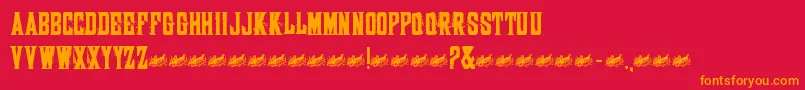 Snacks Font – Orange Fonts on Red Background