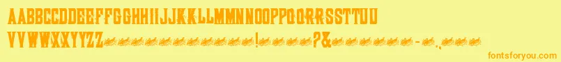 Snacks Font – Orange Fonts on Yellow Background