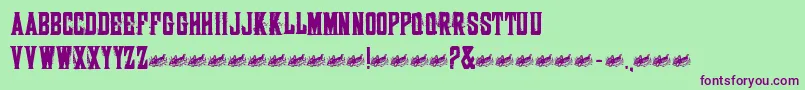 Snacks Font – Purple Fonts on Green Background