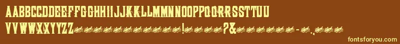 Snacks Font – Yellow Fonts on Brown Background