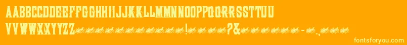 Snacks Font – Yellow Fonts on Orange Background