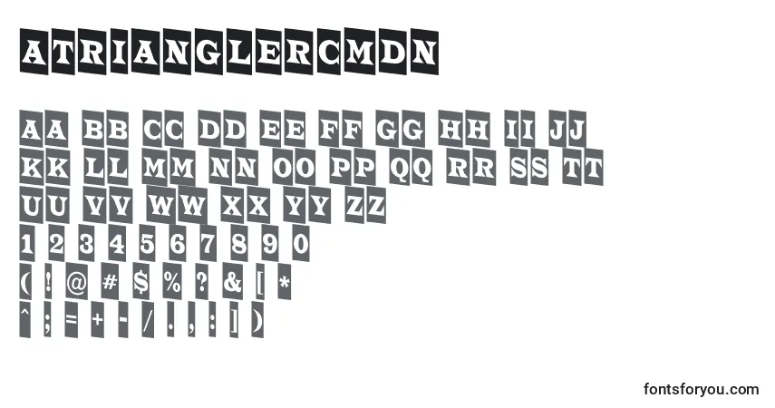 Czcionka ATrianglercmdn – alfabet, cyfry, specjalne znaki