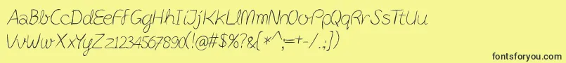 Fonte PostitPenscript – fontes pretas em um fundo amarelo