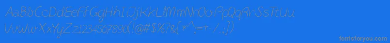 Saiba mais sobre a fonte PostitPenscript Fonte PostitPenscript – fontes cinzas em um fundo azul