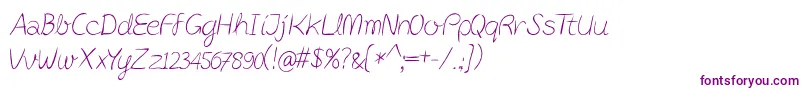 フォントPostitPenscript – 紫色のフォント