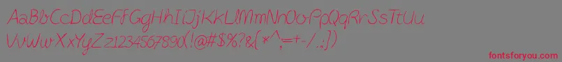 Weitere Informationen zur PostitPenscript-Schriftart PostitPenscript-Schriftart – Rote Schriften auf grauem Hintergrund