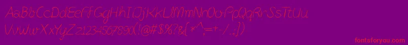 fuente PostitPenscript – Fuentes Rojas Sobre Fondo Morado