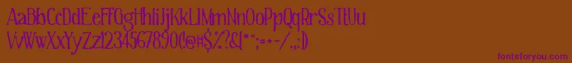 Theworldisyours Font – Purple Fonts on Brown Background