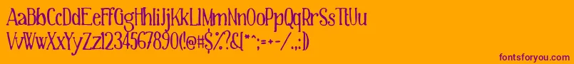 Theworldisyours Font – Purple Fonts on Orange Background
