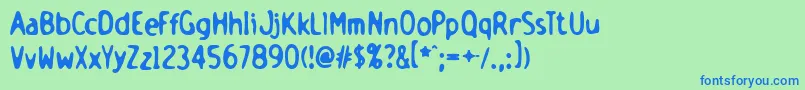 フォントHolsteinBold – 青い文字は緑の背景です。