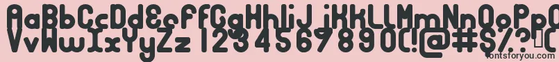Bubbcb-Schriftart – Schwarze Schriften auf rosa Hintergrund