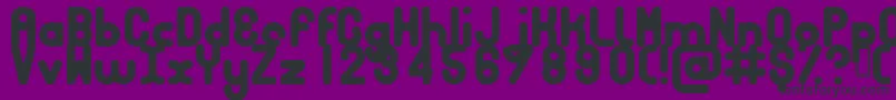 フォントBubbcb – 紫の背景に黒い文字
