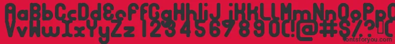 フォントBubbcb – 赤い背景に黒い文字