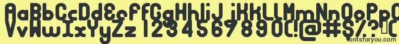 Bubbcb-Schriftart – Schwarze Schriften auf gelbem Hintergrund