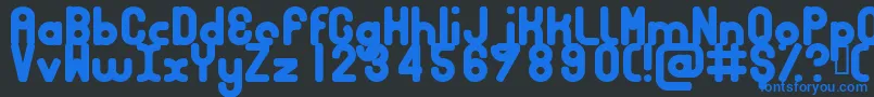 フォントBubbcb – 黒い背景に青い文字