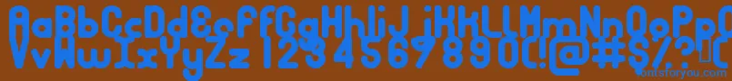 Шрифт Bubbcb – синие шрифты на коричневом фоне
