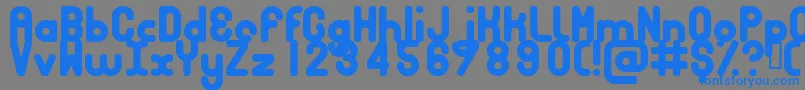 フォントBubbcb – 灰色の背景に青い文字