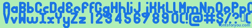 Bubbcb Font – Blue Fonts on Green Background