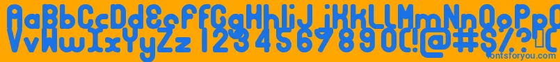 フォントBubbcb – オレンジの背景に青い文字
