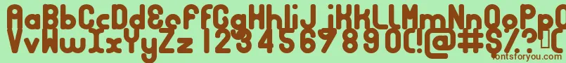 Bubbcb-fontti – ruskeat fontit vihreällä taustalla