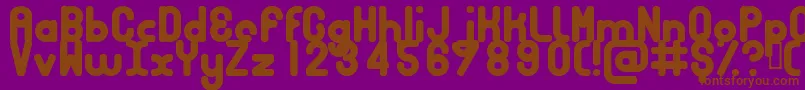 フォントBubbcb – 紫色の背景に茶色のフォント