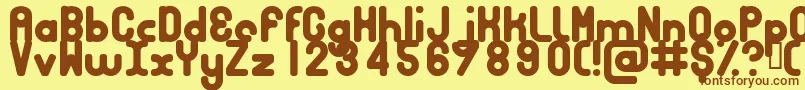 Bubbcb-fontti – ruskeat fontit keltaisella taustalla