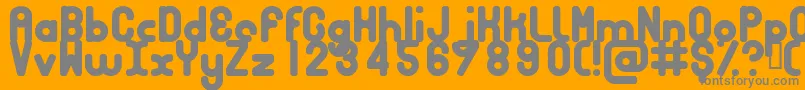 フォントBubbcb – オレンジの背景に灰色の文字