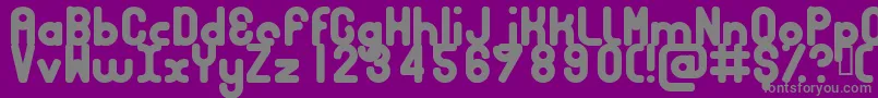 フォントBubbcb – 紫の背景に灰色の文字