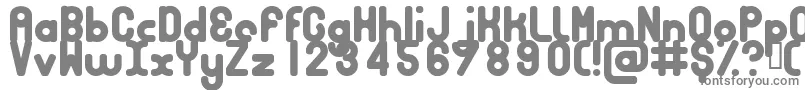 Bubbcb-fontti – harmaat kirjasimet valkoisella taustalla