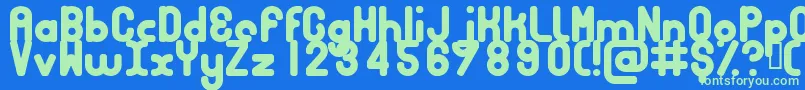 Bubbcb Font – Green Fonts on Blue Background