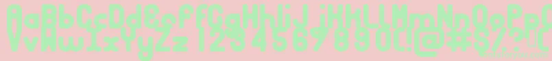 フォントBubbcb – ピンクの背景に緑の文字