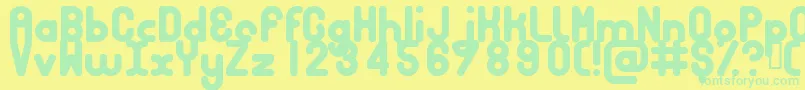Bubbcb Font – Green Fonts on Yellow Background