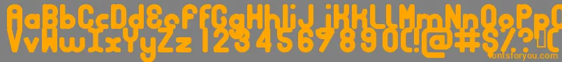 Bubbcb-Schriftart – Orangefarbene Schriften auf grauem Hintergrund