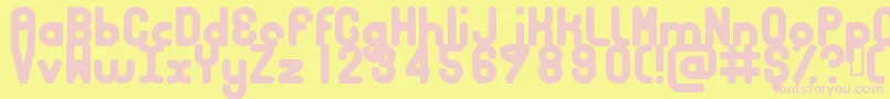 フォントBubbcb – ピンクのフォント、黄色の背景