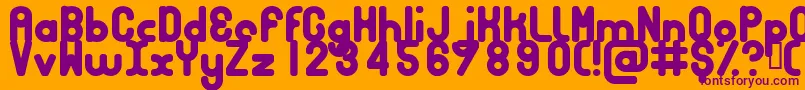 フォントBubbcb – オレンジの背景に紫のフォント