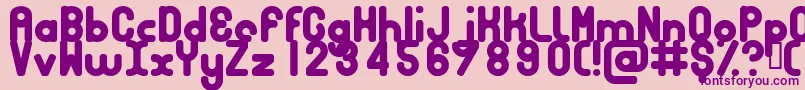 Bubbcb-Schriftart – Violette Schriften auf rosa Hintergrund