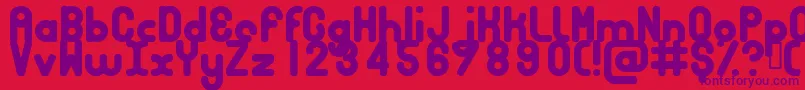 フォントBubbcb – 赤い背景に紫のフォント
