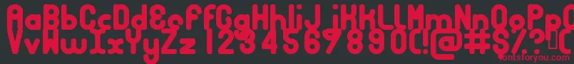 フォントBubbcb – 黒い背景に赤い文字