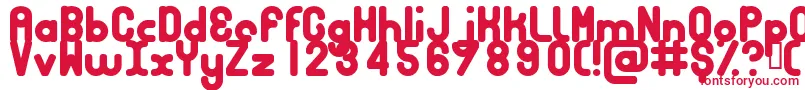 フォントBubbcb – 白い背景に赤い文字