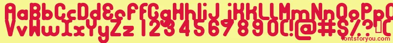 Bubbcb-fontti – punaiset fontit keltaisella taustalla