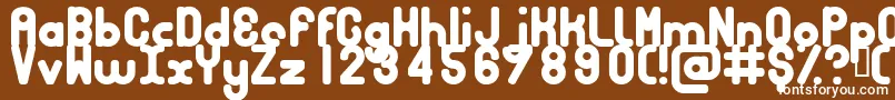 フォントBubbcb – 茶色の背景に白い文字