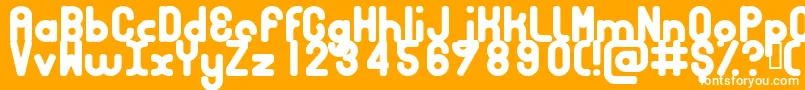 フォントBubbcb – オレンジの背景に白い文字