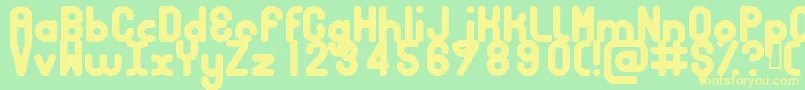 Bubbcb-fontti – keltaiset fontit vihreällä taustalla