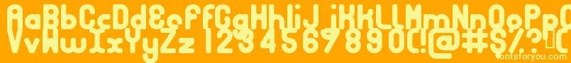 フォントBubbcb – オレンジの背景に黄色の文字