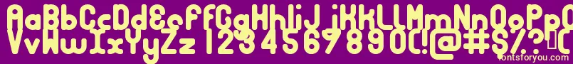 フォントBubbcb – 紫の背景に黄色のフォント