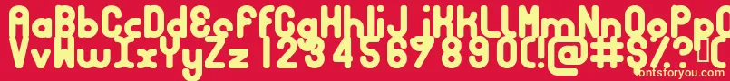 Bubbcb-fontti – keltaiset fontit punaisella taustalla