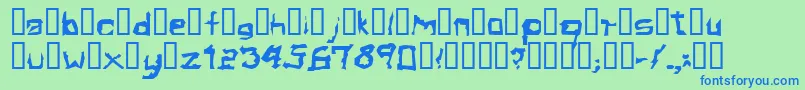 ElectamineOddtype-fontti – siniset fontit vihreällä taustalla