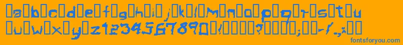 ElectamineOddtype Font – Blue Fonts on Orange Background