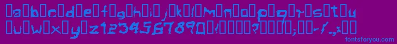 フォントElectamineOddtype – 紫色の背景に青い文字