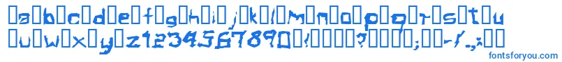 ElectamineOddtype-Schriftart – Blaue Schriften auf weißem Hintergrund
